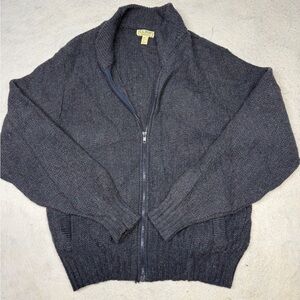 VTG L.L. Bean Men’s Driver Knit Full Zip Sweater XL Charcoal 100% Wool USA